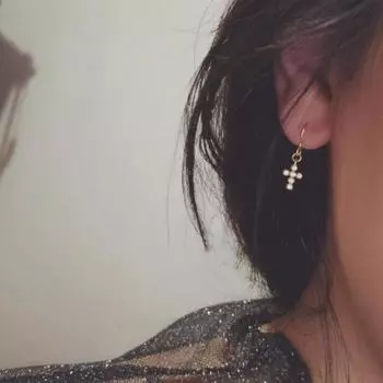 Серьги-крестики из стерлингового серебра S925 с бриллиантами для женщин, необычный дизайн, простые, изысканные и универсальные крючки для ушей 925