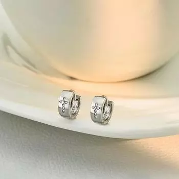 Серьги-крестики с бриллиантовой инкрустацией, с уникальным нишевым дизайном и стильным простым стилем для мужчин и женщин