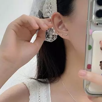 Серьги-крестики с инкрустацией из бриллиантов, сладкий темперамент, мода, индивидуальная свежесть, серьги