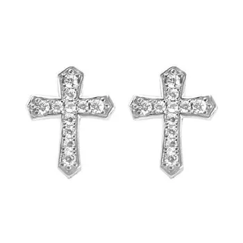 Серьги-кресты из стерлингового серебра 925 пробы со стразами для женщин и мужчин, новый дизайн, ювелирные изделия для вечеринок, без отверстий для ушей, унисекс, клипса для ушей