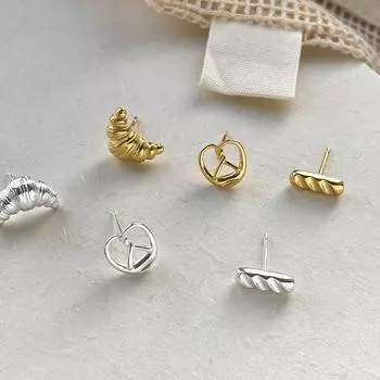 Серьги-круассаны Niche Alkaline Water, женственность, небольшой ароматный стиль, серьги-багет.