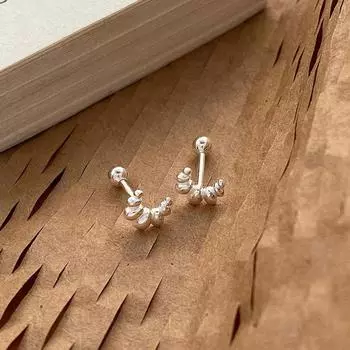 Серьги-круассаны женские ретро легкие роскошные винты с пряжкой из металла серьги-гвоздики