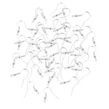 Серьги-крючки из 200 штук, проволока с бусиной и пружинной фурнитурой «сделай сам», серебро as described