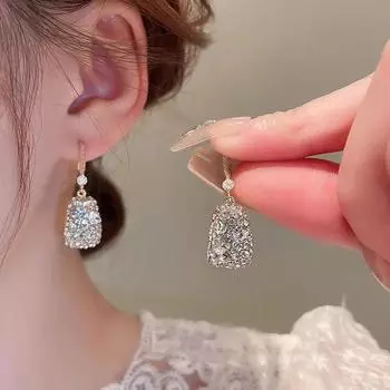 Серьги-крючки из циркония, модные новые серьги с бриллиантами и камнями для женщин