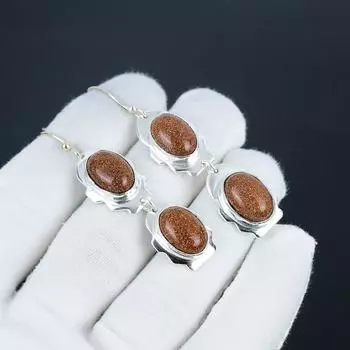 Серьги-крючки из натурального солнечного камня, серьги из стерлингового серебра 925 пробы, серьги-подвески из серебра ручной работы в стиле бохо, подарок на годовщину 2.55 красный