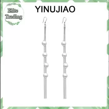 Серьги-крючки ручной работы из пресноводного жемчуга 925 пробы, струящиеся серьги-подвески с кисточками A pair of earrings