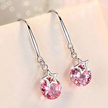 Серьги-крючки в виде пятиконечной звезды для женщин, модные, темпераментные, простые, длинные серьги
