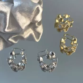 Серьги кружевного дизайна для женщин, ниша, французская атмосфера, серебряные иглы 925 пробы, изысканная элегантность, темперамент, украшения для ушей 925 silver needles