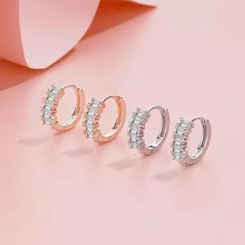 Серьги-кубики сахара из стерлингового серебра 925 пробы, высококачественные супер-блестящие квадратные бриллиантовые пряжки для ушей Ins Niche Изысканные серьги 925 Silver