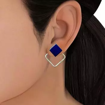 Серьги-куртки из стерлингового серебра 925 пробы с лазуритом, серьги-подвески ручной работы с драгоценными камнями синий