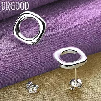 Серьги квадратные и круглые из стерлингового серебра 925 пробы, свадебные украшения с подвесками 10*1.10cm