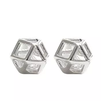 серьги-лапшички, женские серьги в виде кубика Рубика с бриллиантами, серьги нужно снимать на время сна, у подруг такой же стиль