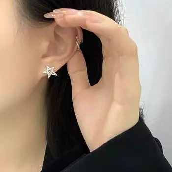 Серьги Lava Star Новые универсальные персонализированные серьги в виде пятиконечной звезды Серьги