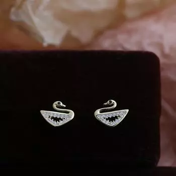 Серьги-лебеди с бриллиантами для женщин, легкие, роскошные, универсальные, модные, свежие, корейские, элегантные и высококачественные серьги