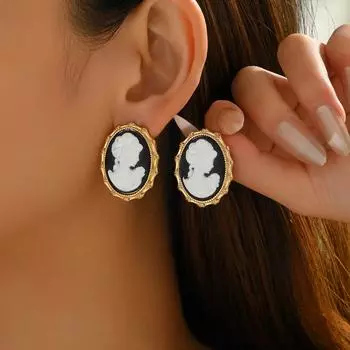 Серьги «Леди ветра» геометрические масляная живопись дизайн королевы универсальные серьги-пусеты нишевые высококлассные серьги женские