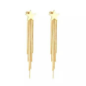 Серьги, легкая роскошь, высокое качество, длинные серьги-цепочки из нержавеющей стали, серьги с кисточками в стиле ретро