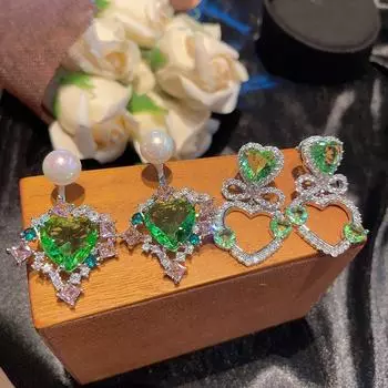 Серьги Light Luxury Love Rainbow Zircon, женские, темпераментные, с чувством юмора, серьги-гвоздики с жемчугом для женщин