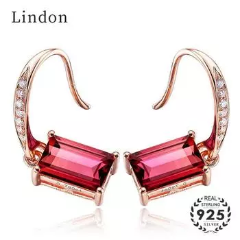 Серьги Lindon для женщин, модные геометрические украшения, женские короткие серьги-капли, элегантная свадьба красный