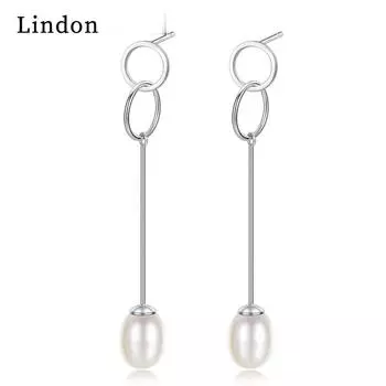 Серьги Lindon с искусственным жемчугом для женщин, свадебные серьги, ювелирные изделия белый