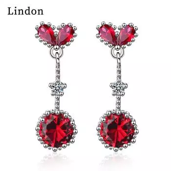Серьги Lindon, серьги-капли для женщин, подарки на свадьбу красный