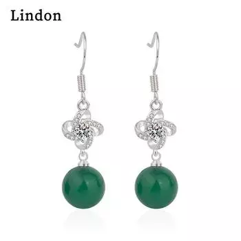 Серьги Lindon Серьги-подвески для женщин Подарки на свадьбу зелёный
