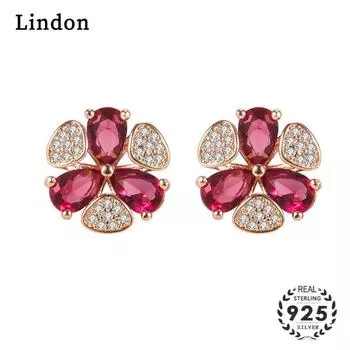 Серьги Lindon Серьги-подвески для женщин Подарки на свадьбу красный