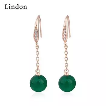 Серьги Lindon Серьги-подвески для женщин Подарки на свадьбу зелёный
