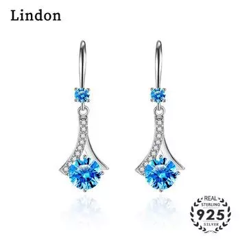 Серьги Lindon Серьги-подвески для женщин Подарки на свадьбу синий