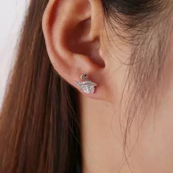 Серьги Little Swan для женщин Элегантные серьги Серьги из циркония Легкие роскошные мини и в том же стиле