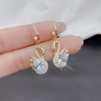 Серьги Little Swan Super Brilliant Zircon для женщин золотой