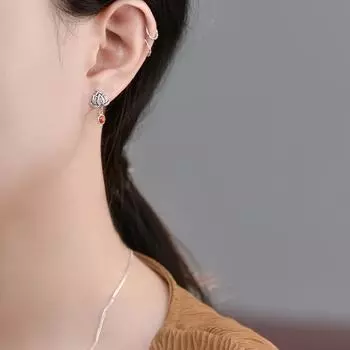 Серьги-лотосы — маленькие и ретро-темпераментные серьги в китайском стиле, этническом стиле, универсальные и нишевые серьги