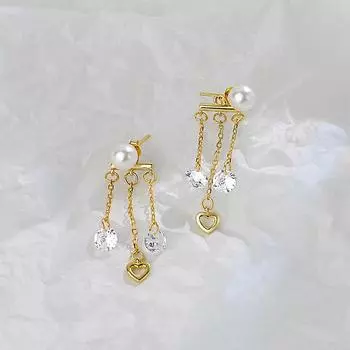 Серьги Love Crystal Tassel Pearl с серьгами Agility, легкие, роскошные, новогодние, украшения для ушей