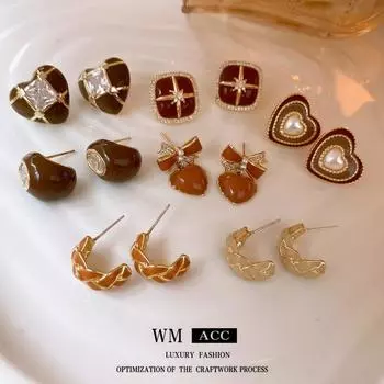 Серьги Love Drops из серебра 925 пробы с игольчатым маслом. Модные, легкие, роскошные, элегантные и высококачественные серьги. 34#