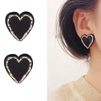 Серьги Love Earrings Серьги из акрила и смолы Женские простые универсальные серьги в форме сердца белый