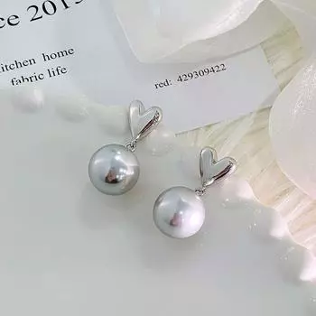 Серьги Love Gray Pearl, высококачественные, нишевые, легкие, роскошные, модные серьги