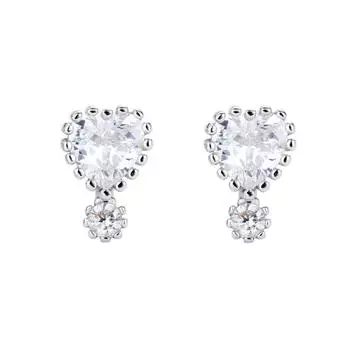 Серьги Love из циркония, маленькие серьги с темпераментом, простой дизайн, стиль для поездок на работу и обратно, повседневные