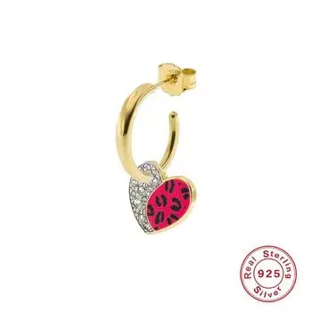 Серьги Love из серебра 925 пробы, леопардовый принт, цветоделение, капающее масло, характерная индивидуальность, милые летние серьги-крючки, женские 925 silver