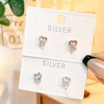 Серьги Love из стерлингового серебра S925 Женские модные серьги высокого уровня Маленькие серьги серебряный