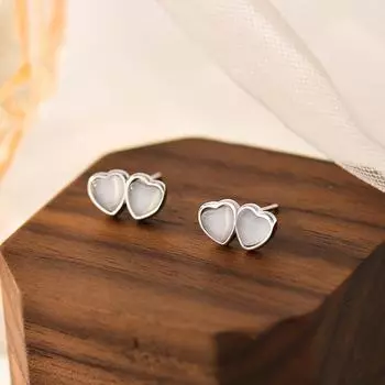 Серьги Love Милые, симпатичные, простые и универсальные серьги Серьги «сердце к сердцу» для вашей девушки