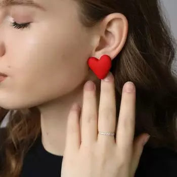 Серьги Love Qixi ко Дню святого Валентина, модные акриловые серьги, женские украшения для ушей One Size красный