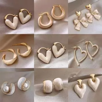 Серьги Love с геометрическим рисунком, простые серьги с цветами, модные серьги с темпераментом, элитные серьги, подарки