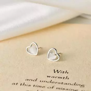 Серьги Love с кошачьим глазом для темпераментных женщин. Милые, простые и универсальные серьги в форме сердца.