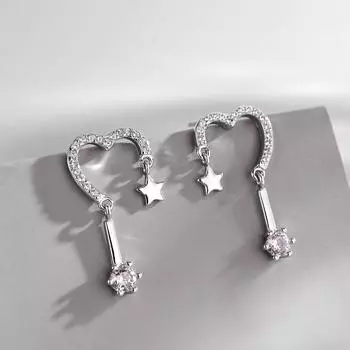 Серьги Love Star, Женский темперамент, Интернет, Модные серьги, Серьги, Подвески, Аксессуары One Size