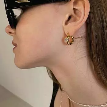 Серьги Love, женские Ins Wind Temperament, индивидуальность, нишевый дизайн, серьги из циркония в форме сердца