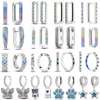 Серьги «Ловец снов» с синим камнем Moe Claw, серьги-кольца из стерлингового серебра 925 пробы для женщин, день рождения, свадебные украшения, подарок