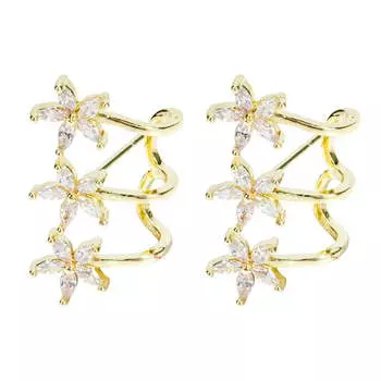 Серьги-манжеты для ушей, серьги-хрящи на гусеничном ходу, цветочная шпилька, ювелирные изделия в виде коготь, шпильки, пирсинг, манжеты, непроколотые уши, спираль, поддельные