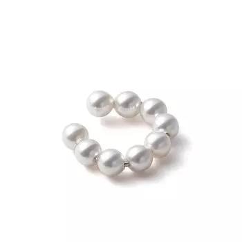 Серьги-манжеты Pearl Ear Cuff, размер на выбор, Grand Premium White Pearl Brand, 3 года гарантии [VOTRE COUTURE] для женщин (С, Белый)