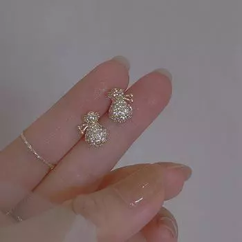 Серьги-мешки для денег, женские летние модные золотые серьги-кошельки, компактные универсальные студенческие серьги золотой