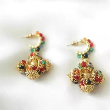 Серьги Mihmily с круглыми цветочными узорами, ретро-стиль высокой моды