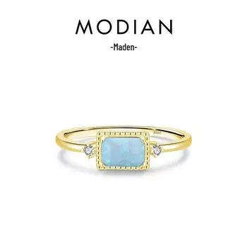 Серьги Modian S925 из стерлингового серебра с опалом — уникальные, нишевые, в холодном стиле украшения для женщин. Silver 925